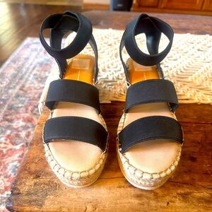 Dolce Vita Womens Sandals Lury Espadrille Wedge Strappy Preppy Black